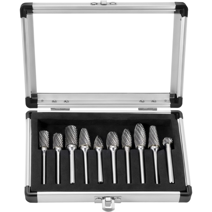 FREZY/PILNIKI TRZPIENIOWE DO METALU 6mm 10szt. + etui