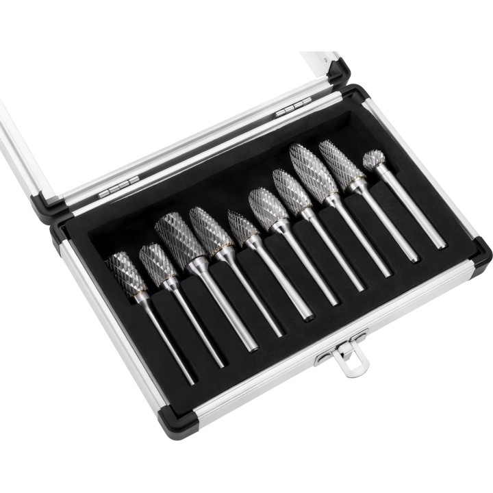FREZY/PILNIKI TRZPIENIOWE DO METALU 6mm 10szt. + etui