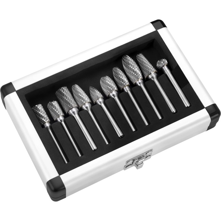 FREZY/PILNIKI TRZPIENIOWE DO METALU 6mm 10szt. + etui