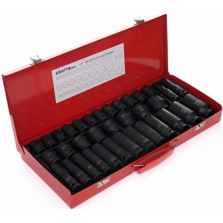 ZESTAW NASADEK UDAROWYCH 1/2" 35el. 8-32mm + walizka