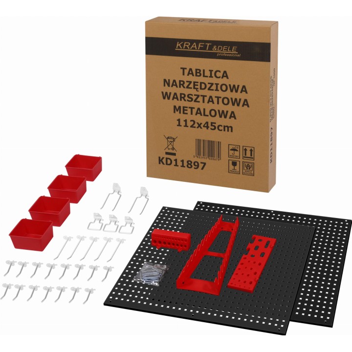 Tablica narzędziowa metalowa 112x45cm organizer na narzędzia ścianka
