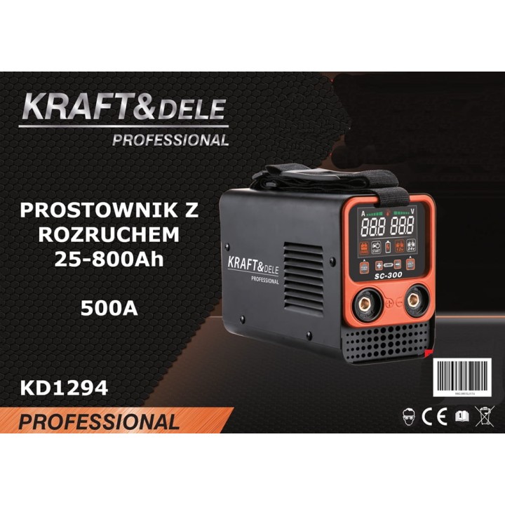 Prostownik z funkcją rozruchu 500A 25-800Ah