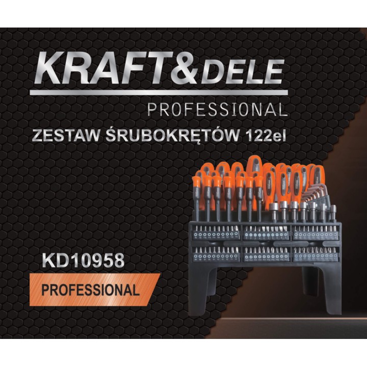 Zestaw śrubokrętów i bitów 122 el. WKRĘTAKI IMBUSY ŚRUBOKRĘTY + ORGANIZER