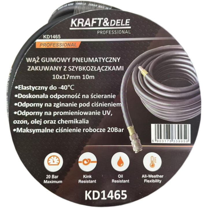 Wąż pneumatyczny zakuwany 10x17mm 10m  przewód do kompresora