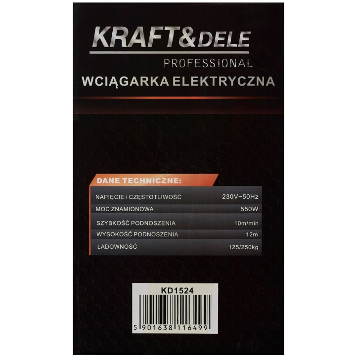 Wyciągarka elektryczna wyciągarka linowa 250kg / 125kg 12m