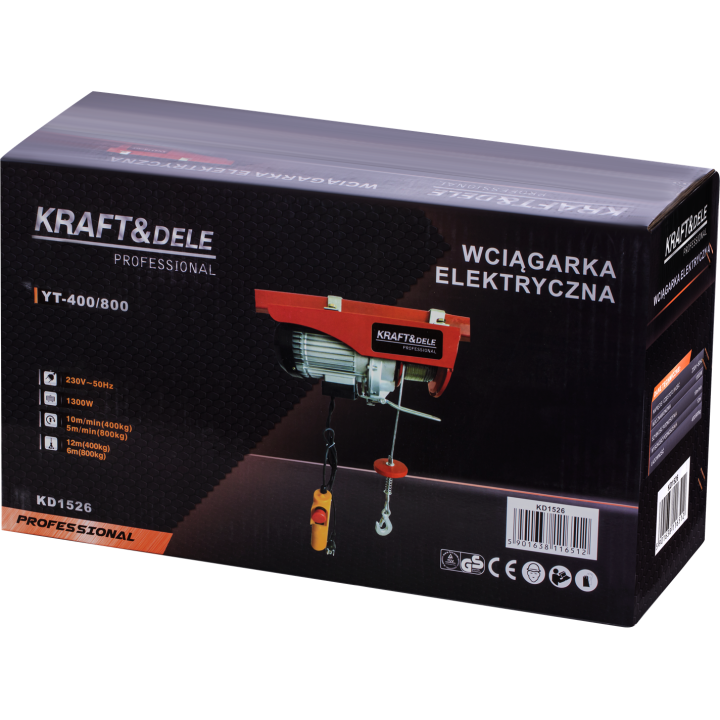 Wyciągarka Elektryczna wyciągarka Linowa 800kg/400kg 12m