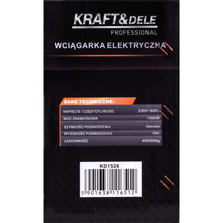 Wyciągarka Elektryczna wyciągarka Linowa 800kg/400kg 12m