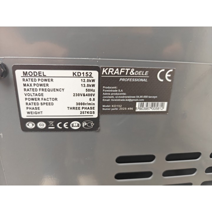 Agregat prądotwórczy trójfazowy Diesel ON 12/13 kW el. rozruch