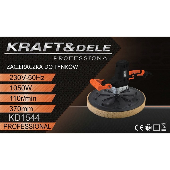 Zacieraczka szlifierka do zacierania tynków tynku 1050W + pady