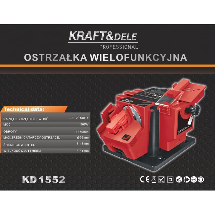OSTRZAŁKA WIELOFUNKCYJNA DO NOŻY WIERTEŁ DŁUT 3W1 3-51mm