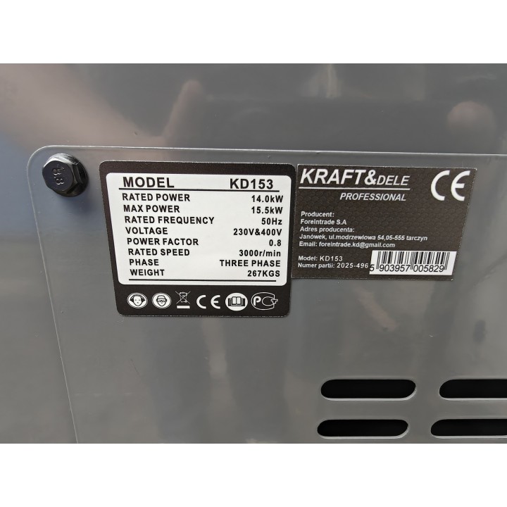 Agregat prądotwórczy trójfazowy generator prądu ON DIESEL 14/15,5 kW 400V