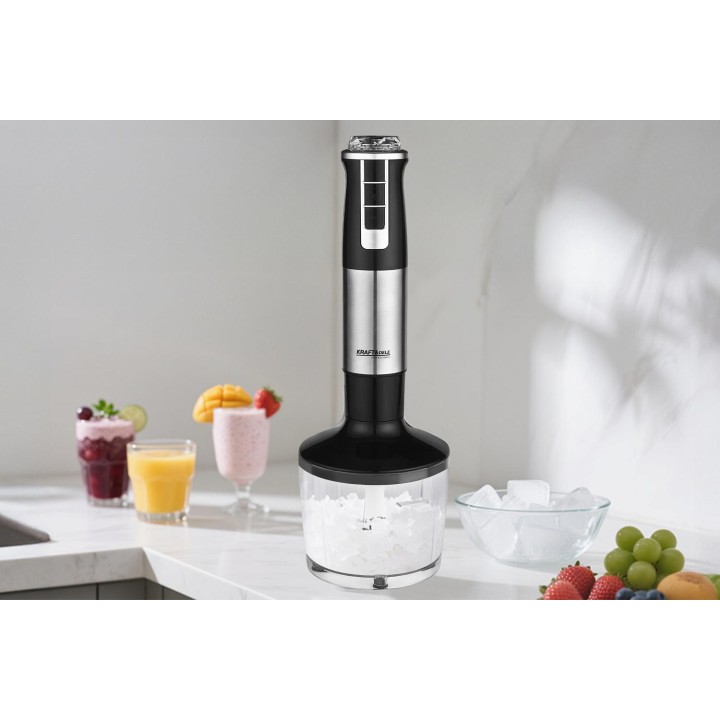 MOCNY BLENDER RĘCZNY WIELOFUNKCYJNY MIKSER 1500W SREBRNY BOGATY ZESTAW