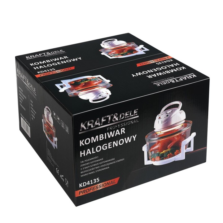 KOMBIWAR PIEC HALOGENOWY MINI PIEKARNIK GARNEK ELEKTRYCZNY 18L 1500W 250°C