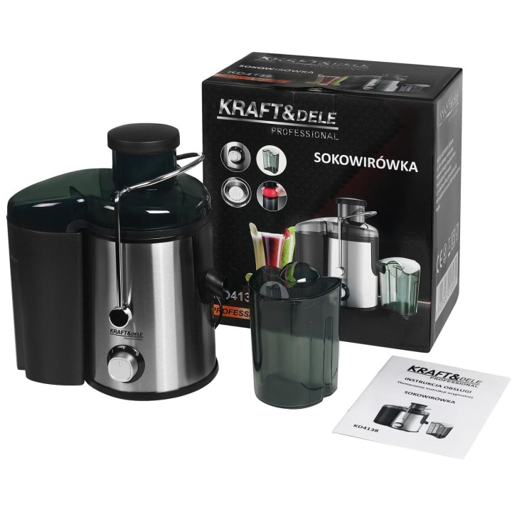 Sokowirówka wyciskarka do soków 1600W 450ml srebrny/szary