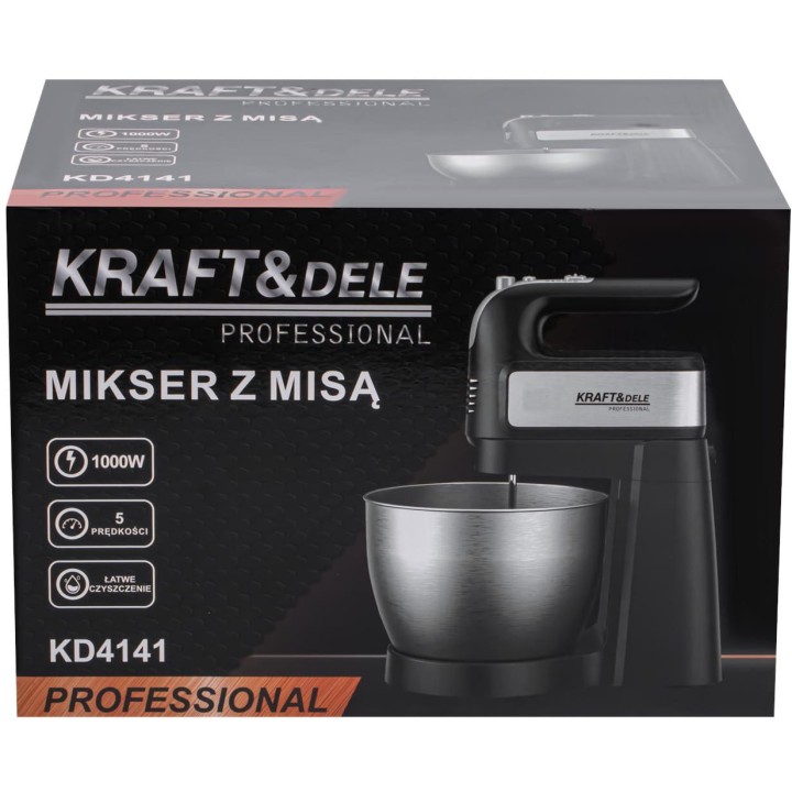 MIKSER KUCHENNY ROBOT RĘCZNY Z MISĄ 1000W 4,5L SOLIDNY