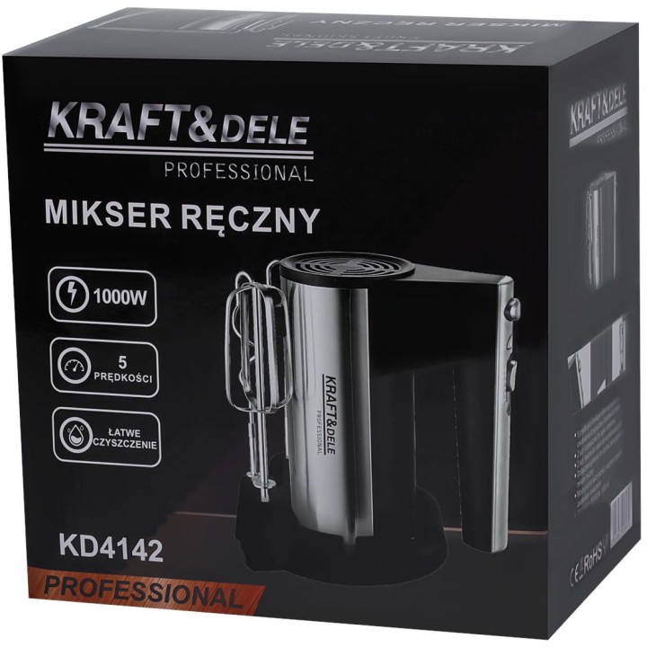 MIKSER RĘCZNY KUCHENNY 1000W SOLIDNY 5 poziomów + turbo