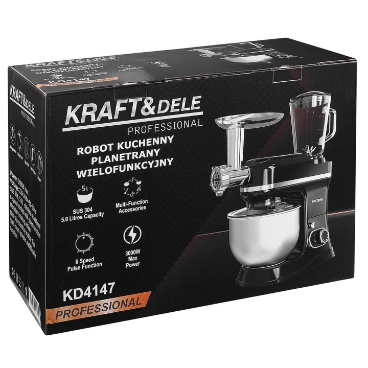 Robot kuchenny mikser planetarny z misą blender maszynka do mięsa 5l max 3000W