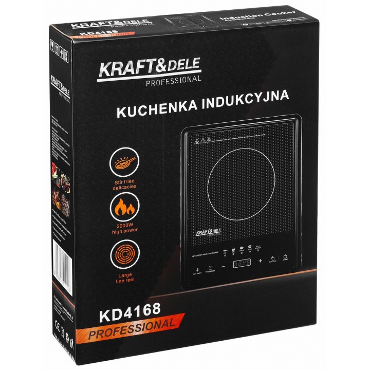 KUCHENKA INDUKCYJNA 2000W jednopalnikowa z regulacją i timerem