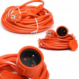 PRZEDŁUŻACZ 10m OGRODOWY BUDOWLANY Z KLAPKĄ KABEL