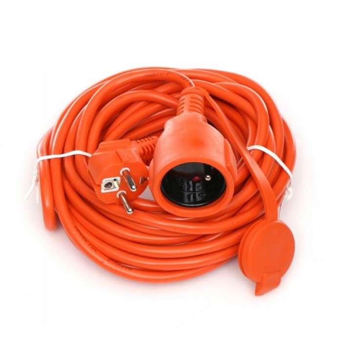 PRZEDŁUŻACZ 10m OGRODOWY BUDOWLANY Z KLAPKĄ KABEL
