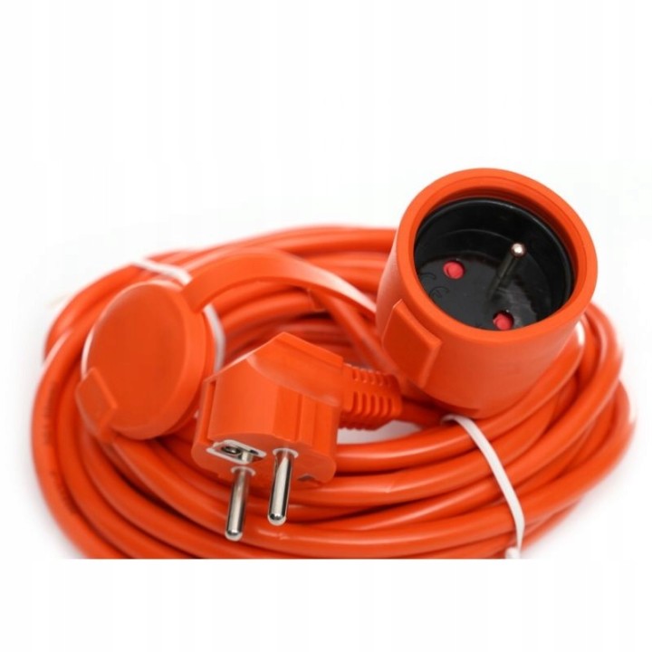 PRZEDŁUŻACZ 20m OGRODOWY BUDOWLANY Z KLAPKĄ KABEL
