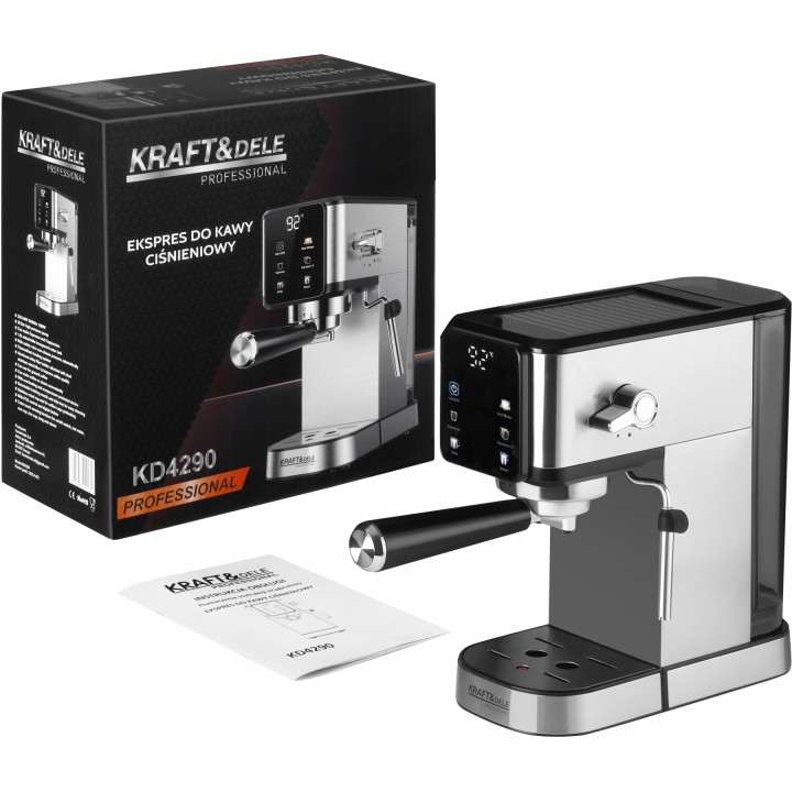 Ekspres do kawy ciśnieniowy kolbowy 1500W 20bar + spieniacz