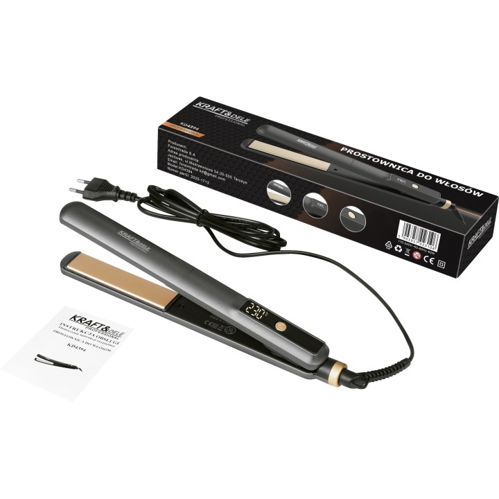 Prostownica do włosów z regulacją i wyświetlaczem 60W 150-230st