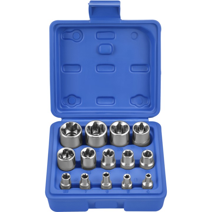 Zestaw nasadek TORX 14 el. 4-24mm wewnętrzne + walizka