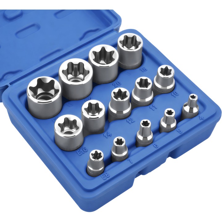 Zestaw nasadek TORX 14 el. 4-24mm wewnętrzne + walizka