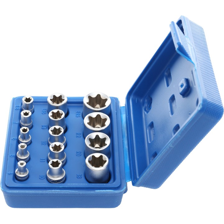 Zestaw nasadek TORX 14 el. 4-24mm wewnętrzne + walizka