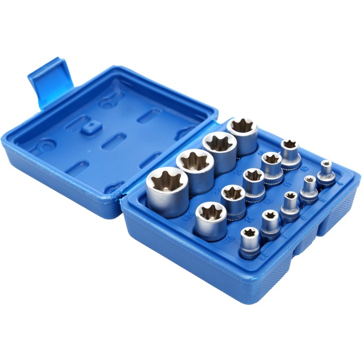 Zestaw nasadek TORX 14 el. 4-24mm wewnętrzne + walizka
