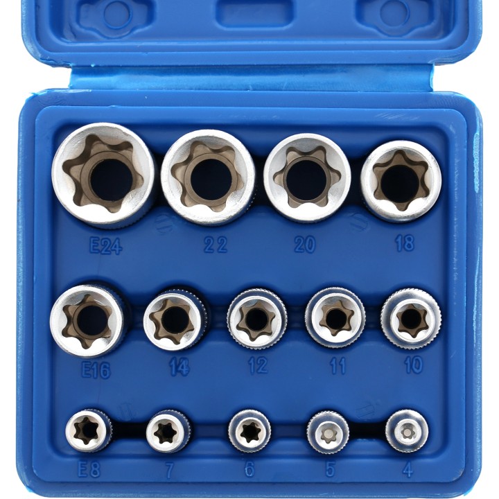 Zestaw nasadek TORX 14 el. 4-24mm wewnętrzne + walizka