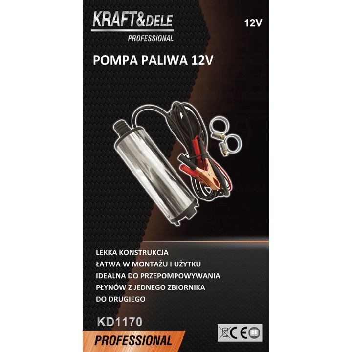 POMPA DO SPUSZCZANIA ROPY OLEJU 12V ZANURZENIOWA