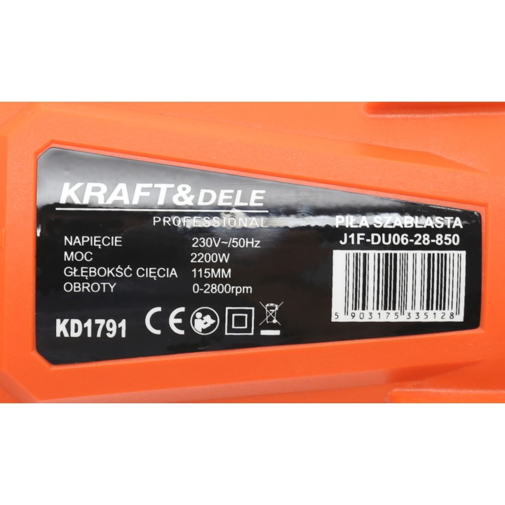 Piła szablasta elektryczna lisi ogon 115mm 2200W + walizka KD1791
