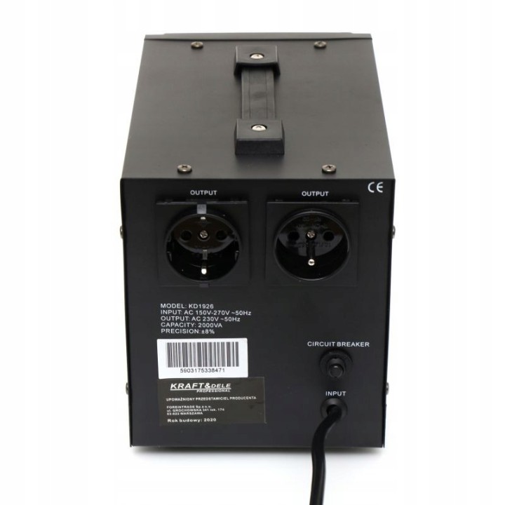 STABILIZATOR NAPIĘCIA PRĄDU AVR 2000W DO AGREGATU