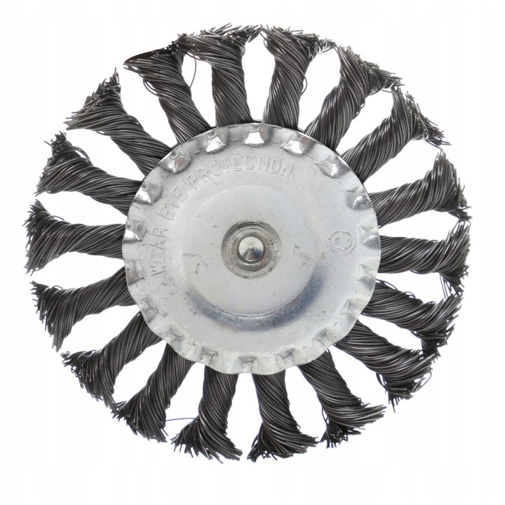 SZCZOTKA TARCZOWA PLECIONA Z TRZPIENIEM M6 100mm