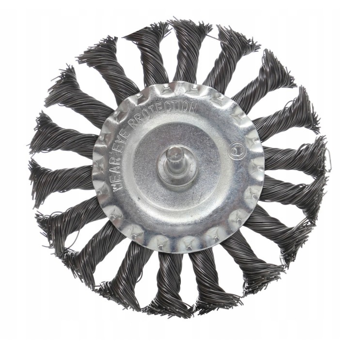 SZCZOTKA TARCZOWA PLECIONA Z TRZPIENIEM M6 100mm
