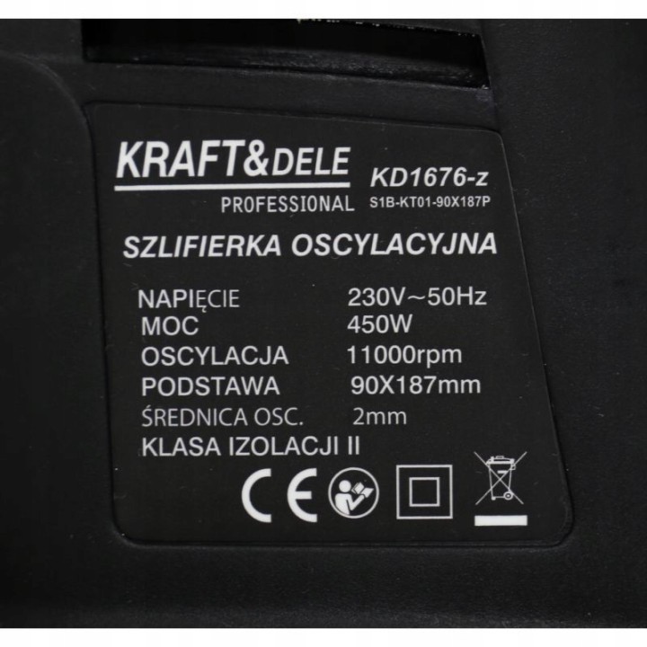 SZLIFIERKA OSCYLACYJNA DO DREWNA GIPSU GŁADZI 450W
