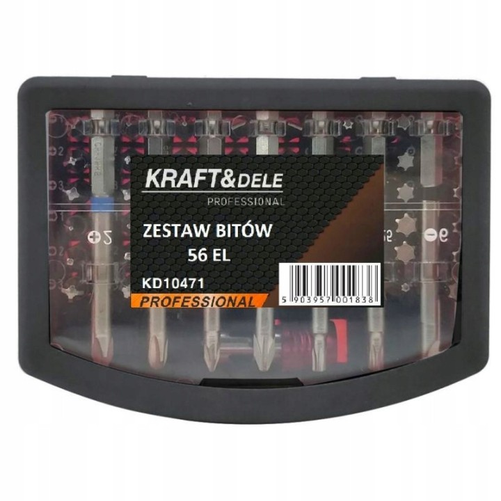 ZESTAW BITÓW KOŃCÓWEK TORX TRZYMAK DO BITÓW 56el