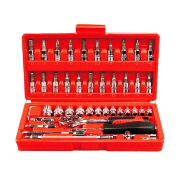 ZESTAW NASADKI BITY TORX KLUCZE GRZECHOTKA 1/4 ''