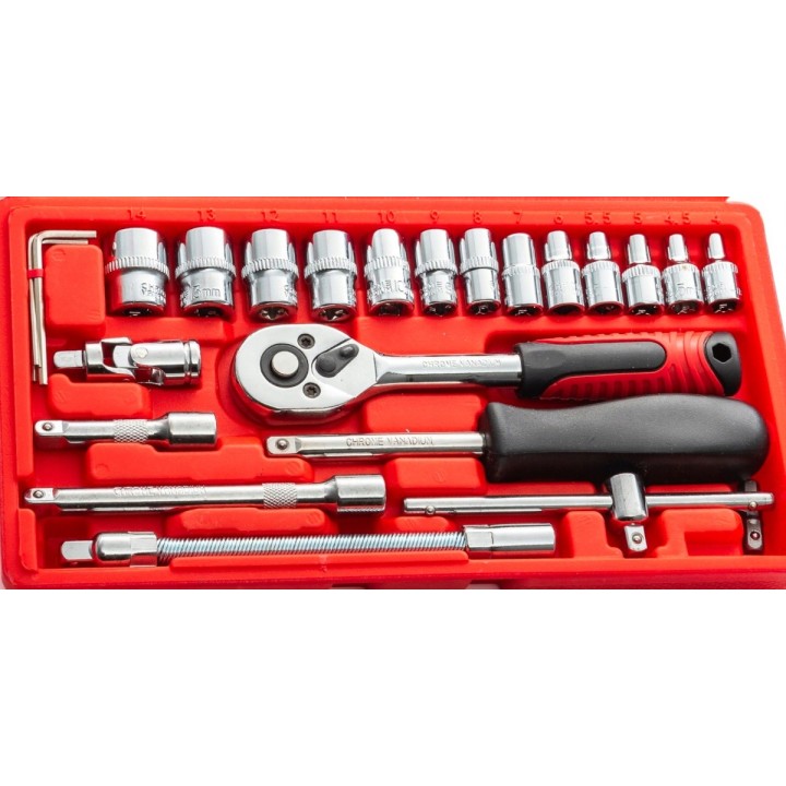 ZESTAW NASADKI BITY TORX KLUCZE GRZECHOTKA 1/4 ''