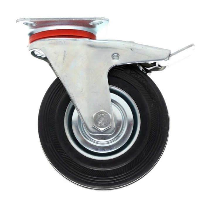KÓŁKO Z HAMULCEM 125MM 5" DO WÓZKA WÓZKÓW