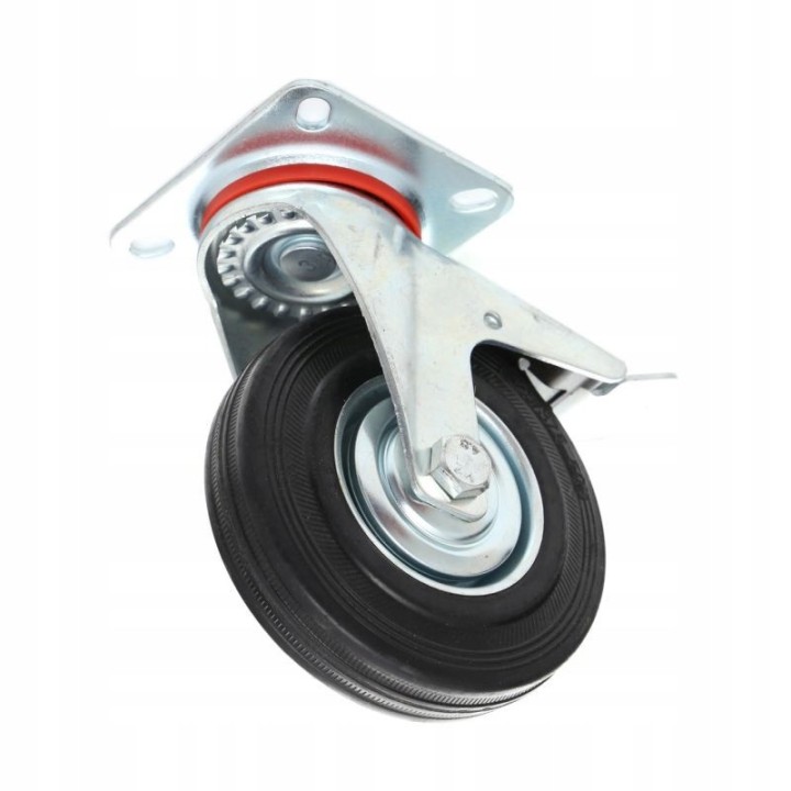 KÓŁKO Z HAMULCEM 125MM 5" DO WÓZKA WÓZKÓW