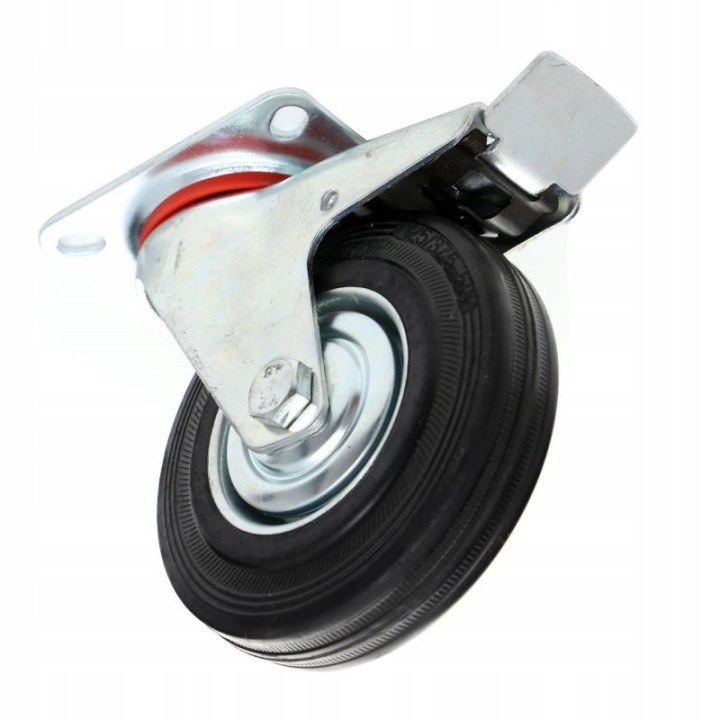 KÓŁKO Z HAMULCEM 125MM 5" DO WÓZKA WÓZKÓW