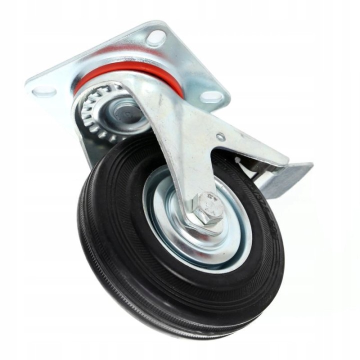 KÓŁKO Z HAMULCEM 125MM 5" DO WÓZKA WÓZKÓW