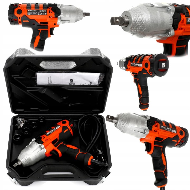 KLUCZ UDAROWY ELEKTRYCZNY 1,2'' 720Nm 4 NASADKI