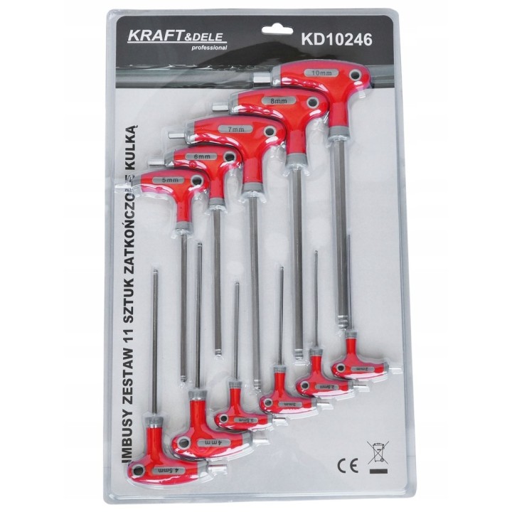 KLUCZE IMBUSOWE IMBUSY HEX 11 SZT 2.0 -10.0MM