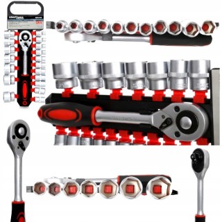 KOMPLET NASADEK Z GRZECHOTKĄ 1/2" 19el ZESTAW