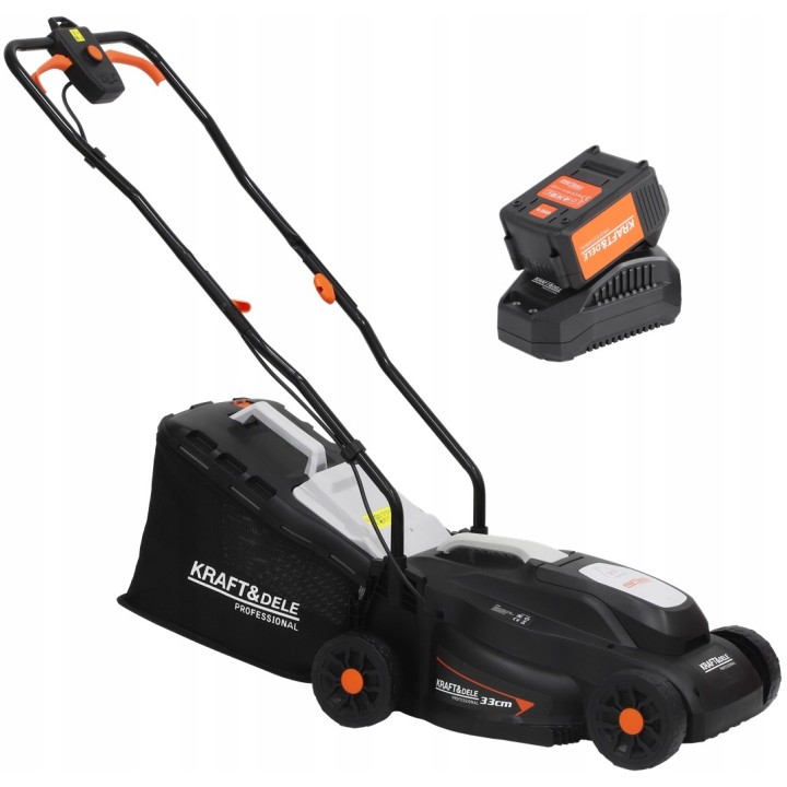 KOSIARKA AKUMULATOROWA ELEKTRYCZNA DO TRAWY 21V 4AH KOSZ 32L, 25-65mm
